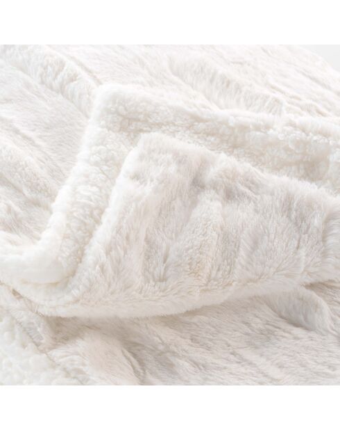 Plaid Hiver Chaud (125 x 150 cm) Foxy Naturel, Imitation Fourrure et Sherpa