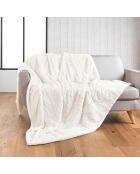 Plaid Hiver Chaud (125 x 150 cm) Foxy Naturel, Imitation Fourrure et Sherpa