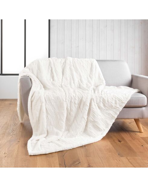 Plaid Hiver Chaud (125 x 150 cm) Foxy Naturel, Imitation Fourrure et Sherpa