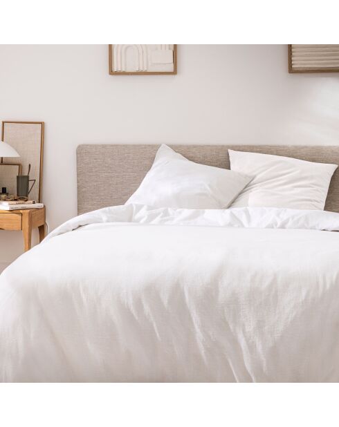 Parure 3 Pièces  Meline Blanc, 100% Coton Fils Teints