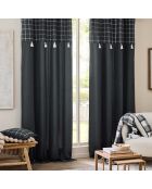 Rideau à Oeillets (140 x 240 cm) Everest Anthracite, Coton / Polyester avec Top