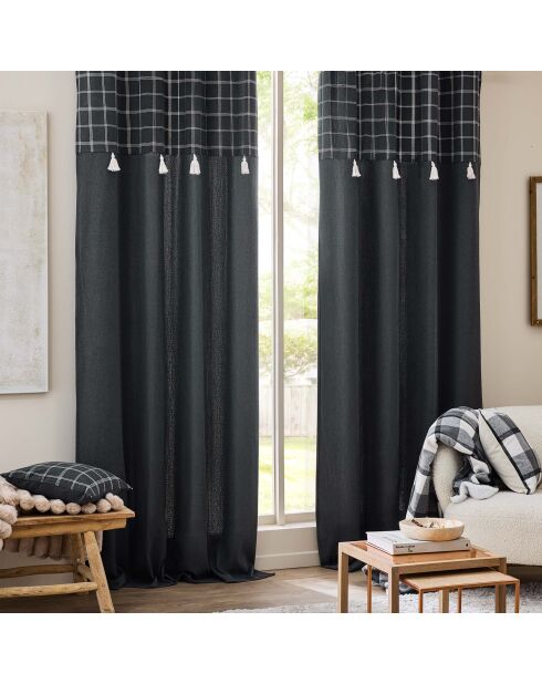 Rideau à Oeillets (140 x 240 cm) Everest Anthracite, Coton / Polyester avec Top