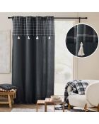 Rideau à Oeillets (140 x 240 cm) Everest Anthracite, Coton / Polyester avec Top