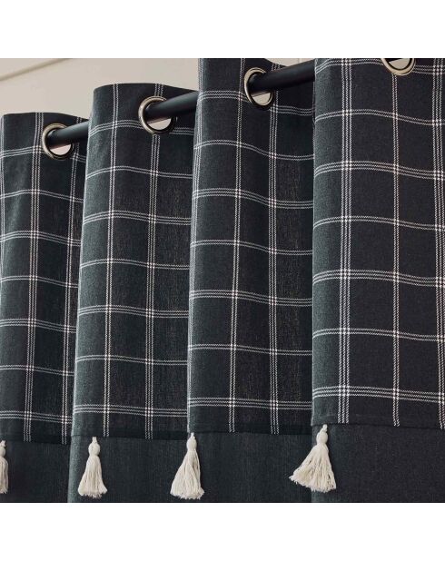 Rideau à Oeillets (140 x 240 cm) Everest Anthracite, Coton / Polyester avec Top