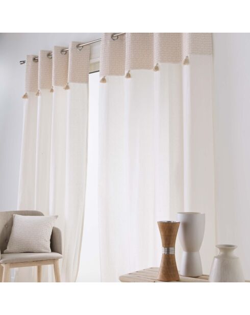 Rideau à Oeillets (140 x 240 cm) Milano Naturel, Coton / Polyester avec Top