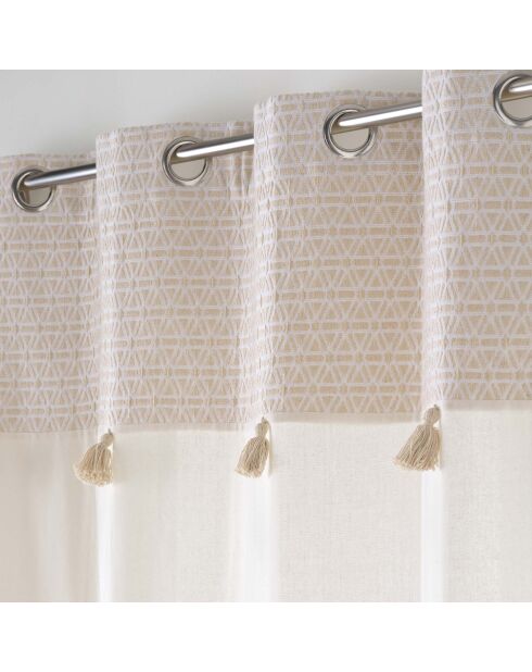 Rideau à Oeillets (140 x 240 cm) Milano Naturel, Coton / Polyester avec Top