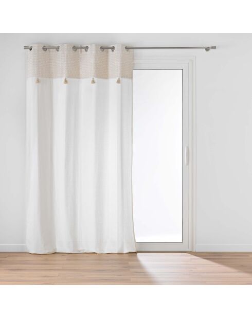 Rideau à Oeillets (140 x 240 cm) Milano Naturel, Coton / Polyester avec Top