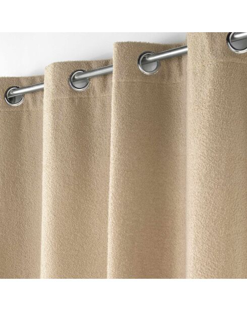 Rideau à Oeillets (140 x 240 cm) Wooly Beige, Bouclette Unie