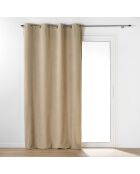 Rideau à Oeillets (140 x 240 cm) Wooly Beige, Bouclette Unie