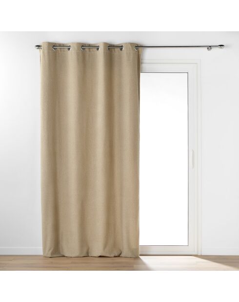 Rideau à Oeillets (140 x 240 cm) Wooly Beige, Bouclette Unie