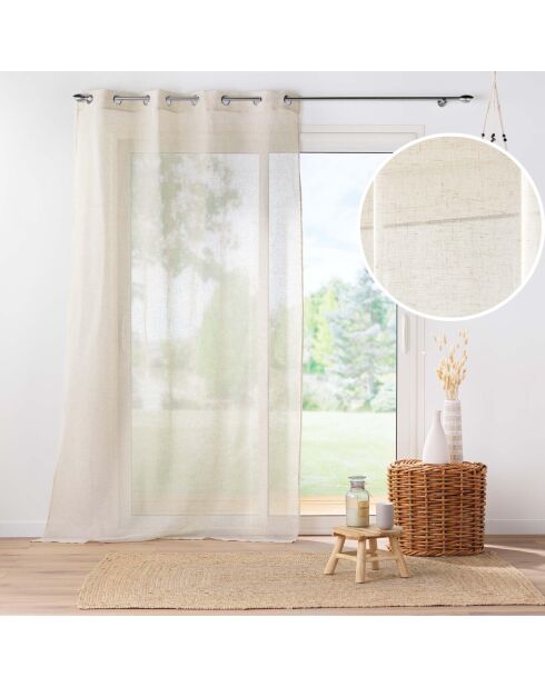 Voilage à Oeillets (140 x 240 cm) Aline Naturel, Polyester & Lin