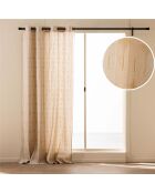 Rideau à Oeillets (140 x 240 cm) Ondine Blanc, Polycoton Imprimé Métallisé