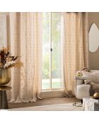 Rideau à Oeillets (140 x 280 cm) Ondine Blanc, Polycoton Imprimé Métallisé