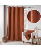 Rideau à Oeillets (140 x 240 cm) Wooly Terracotta, Bouclette Unie