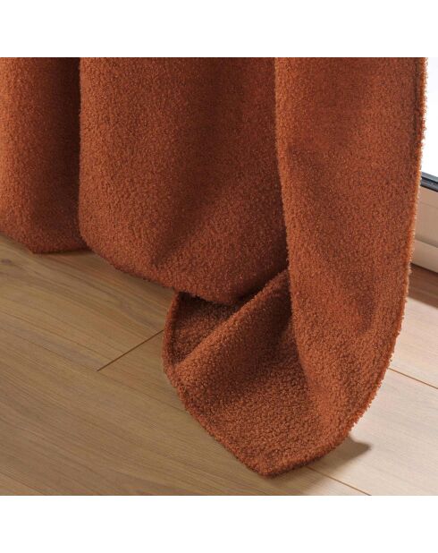 Rideau à Oeillets (140 x 240 cm) Wooly Terracotta, Bouclette Unie