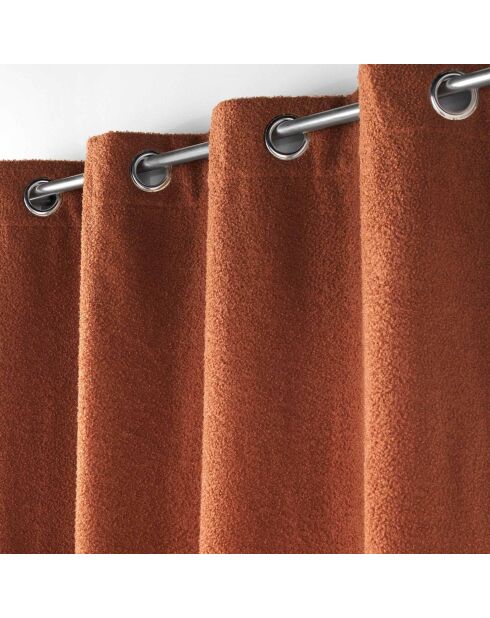 Rideau à Oeillets (140 x 240 cm) Wooly Terracotta, Bouclette Unie
