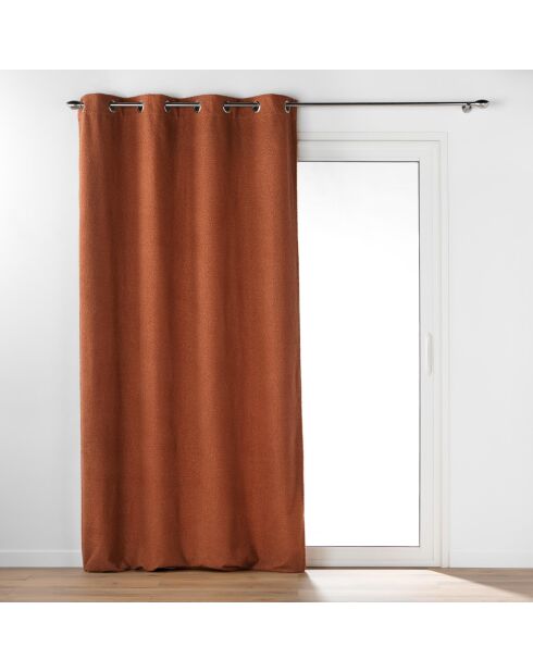 Rideau à Oeillets (140 x 240 cm) Wooly Terracotta, Bouclette Unie