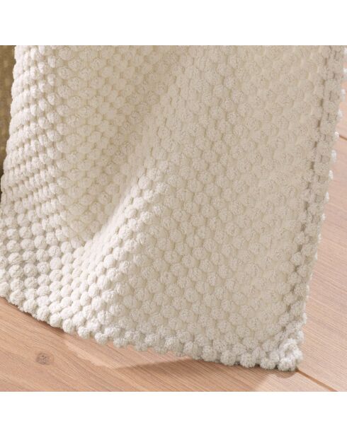 Rideau à Oeillets (140 x 260 cm) Java Naturel, Flanelle Relief Unie