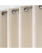 Rideau à Oeillets (140 x 260 cm) Java Naturel, Flanelle Relief Unie