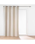 Rideau à Oeillets (140 x 260 cm) Java Naturel, Flanelle Relief Unie