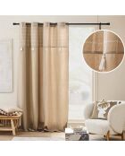 Rideau à Oeillets (140 x 240 cm) Everest Sable, Coton / Polyester avec Top