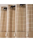 Rideau à Oeillets (140 x 240 cm) Everest Sable, Coton / Polyester avec Top
