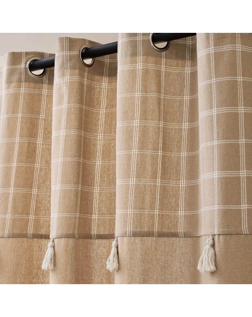Rideau à Oeillets (140 x 240 cm) Everest Sable, Coton / Polyester avec Top