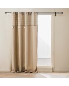 Rideau à Oeillets (140 x 240 cm) Everest Sable, Coton / Polyester avec Top