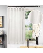 Voilage à Anneaux (140 x 240 Cm) Linka Blanc, Voile Tissé