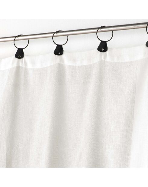 Voilage à Anneaux (140 x 240 Cm) Linka Blanc, Voile Tissé
