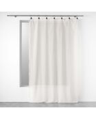 Voilage à Anneaux (140 x 240 Cm) Linka Blanc, Voile Tissé