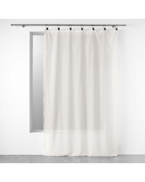 Voilage à Anneaux (140 x 240 Cm) Linka Blanc, Voile Tissé