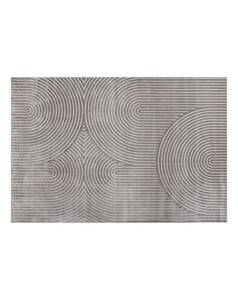 Tappeto rettangolare (140 x 200 cm) Geode Grey, rilievo in viscosa