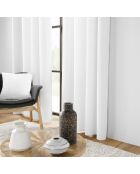 Rideau à Oeillets (140 x 260 cm) Java Blanc, Flanelle Relief Unie