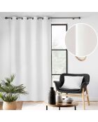 Rideau à Oeillets (140 x 260 cm) Java Blanc, Flanelle Relief Unie