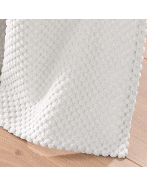 Rideau à Oeillets (140 x 260 cm) Java Blanc, Flanelle Relief Unie