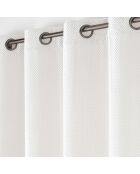 Rideau à Oeillets (140 x 260 cm) Java Blanc, Flanelle Relief Unie