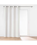 Rideau à Oeillets (140 x 260 cm) Java Blanc, Flanelle Relief Unie