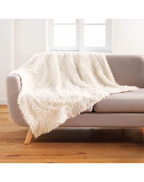 Plaid (125 x 150 cm) Mouton Naturel, Imitation Fourrure