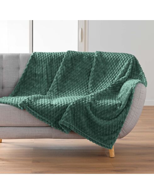 Plaid (125 x 150 cm) Mini Frosty Cedar Cedar, effen reliëfflanel