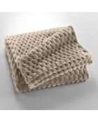 Plaid (125 x 150 cm) Mini Frosty Taupe, flanella a rilievo tinta unita