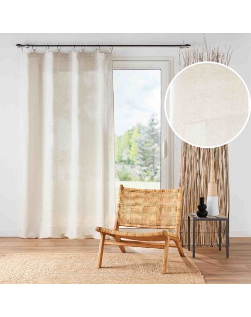 Rideau à Anneaux (140 x 240 cm) Pauline Naturel, Polyester & Lin