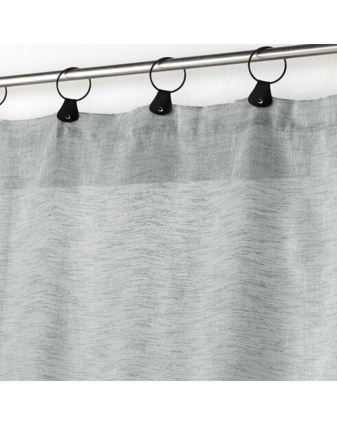 Voilage à Anneaux (140 x 240 Cm) Linka Gris, Voile Tissé
