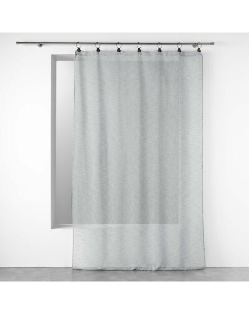 Voilage à Anneaux (140 x 240 Cm) Linka Gris, Voile Tissé