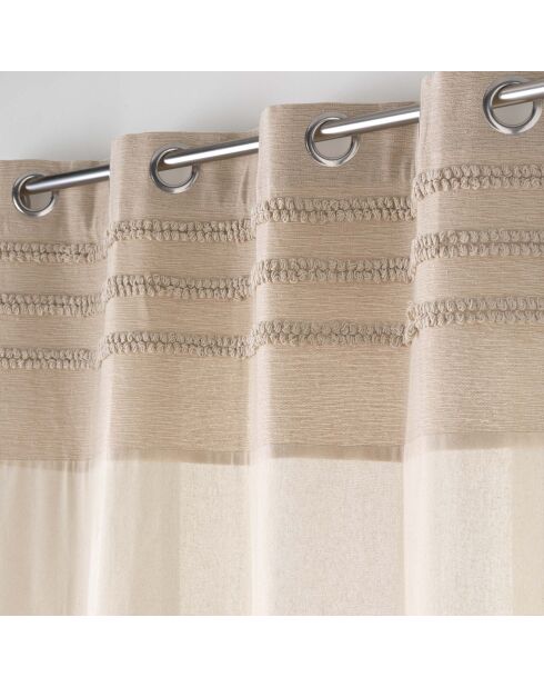 Rideau à Oeillets (140 x 240 cm) Hilary Naturel, Coton / Polyester avec Top