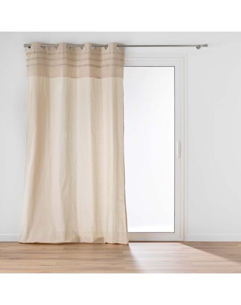 Rideau à Oeillets (140 x 240 cm) Hilary Naturel, Coton / Polyester avec Top