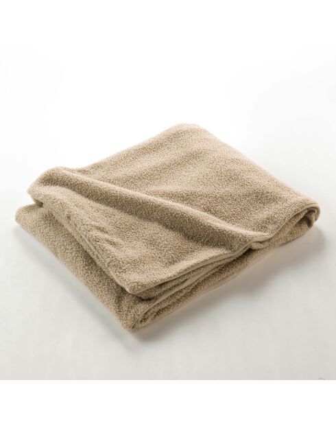 Coperta Wooly Beige (180 x 220 cm), tinta unita in bouclé
