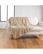 Coperta Wooly Beige (180 x 220 cm), tinta unita in bouclé