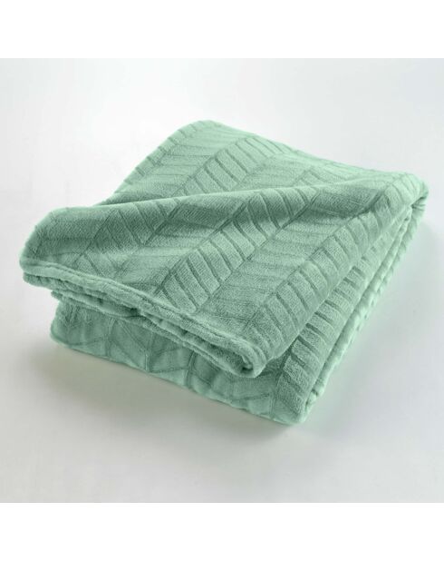 Arya Sage deken (180 x 220 cm), flanellen reliëf