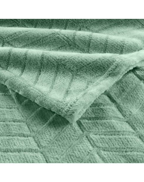 Arya Sage deken (180 x 220 cm), flanellen reliëf